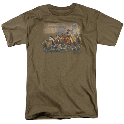 Wildlife A Cowboy Day Mens T Shirt Safari Green