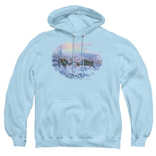Load image into Gallery viewer, Wildlife Battling Bulls Mens Hoodie Light Blue
