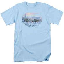 Load image into Gallery viewer, Wildlife Battling Bulls Mens T Shirt Light Blue
