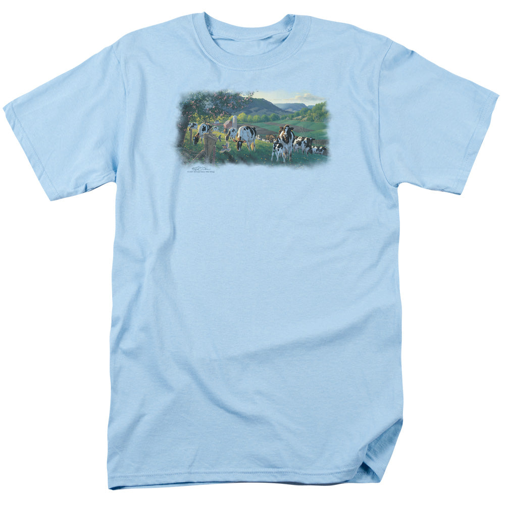 Wildlife Gods Country Mens T Shirt Light Blue