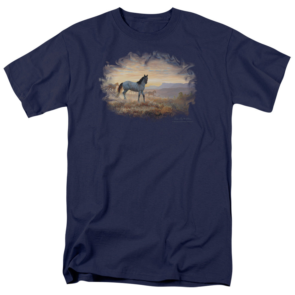 Wildlife Dust At Dawn Mens T Shirt Navy