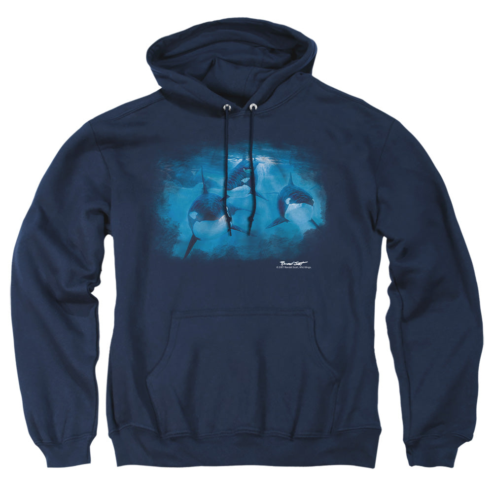 Wildlife Pod Of Orcas Mens Hoodie Navy