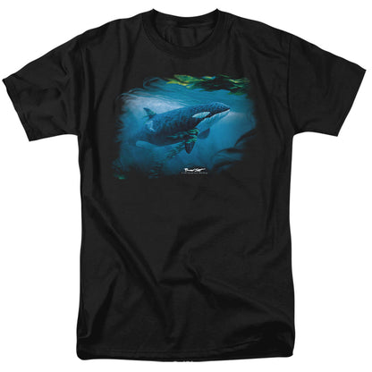 Wildlife Pursuit Thru The Kelp Orca Mens T Shirt Black
