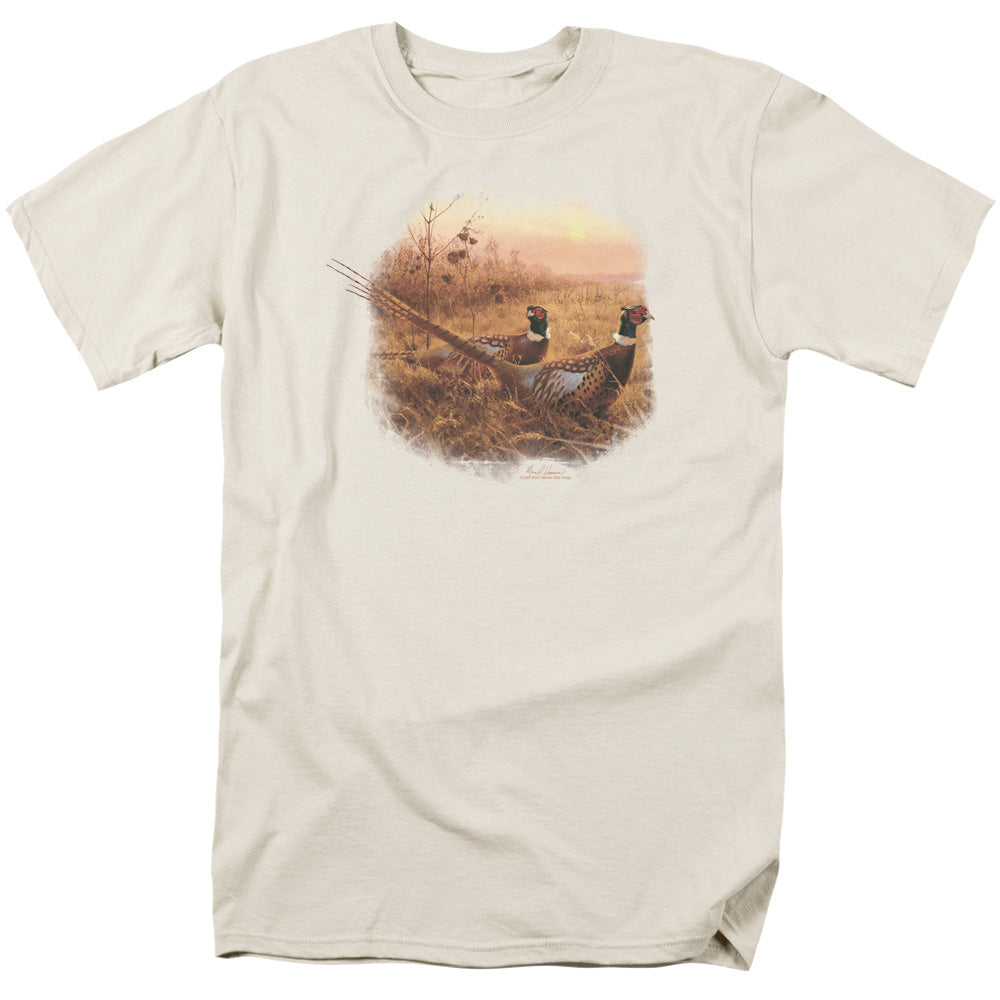 Wildlife First Alert Pheasants Mens T Shirt Cream