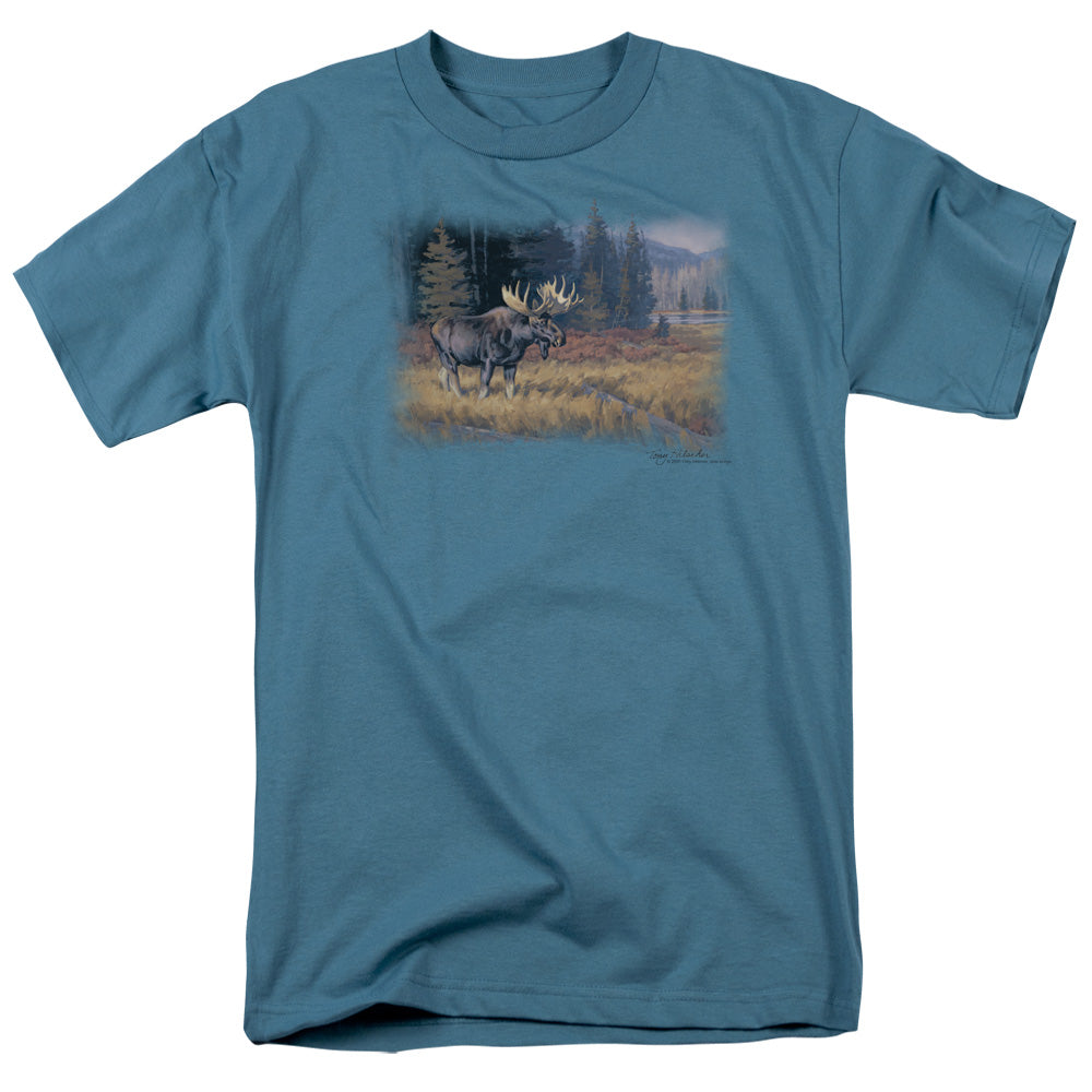 Wildlife October Moose Mens T Shirt Slate
