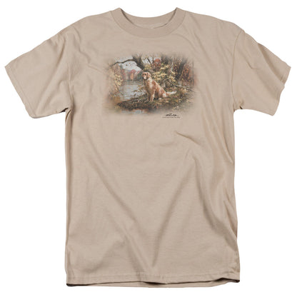 Wildlife Ready To Go On Mens T Shirt Sand