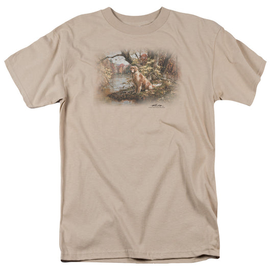 Wildlife Ready To Go On Mens T Shirt Sand