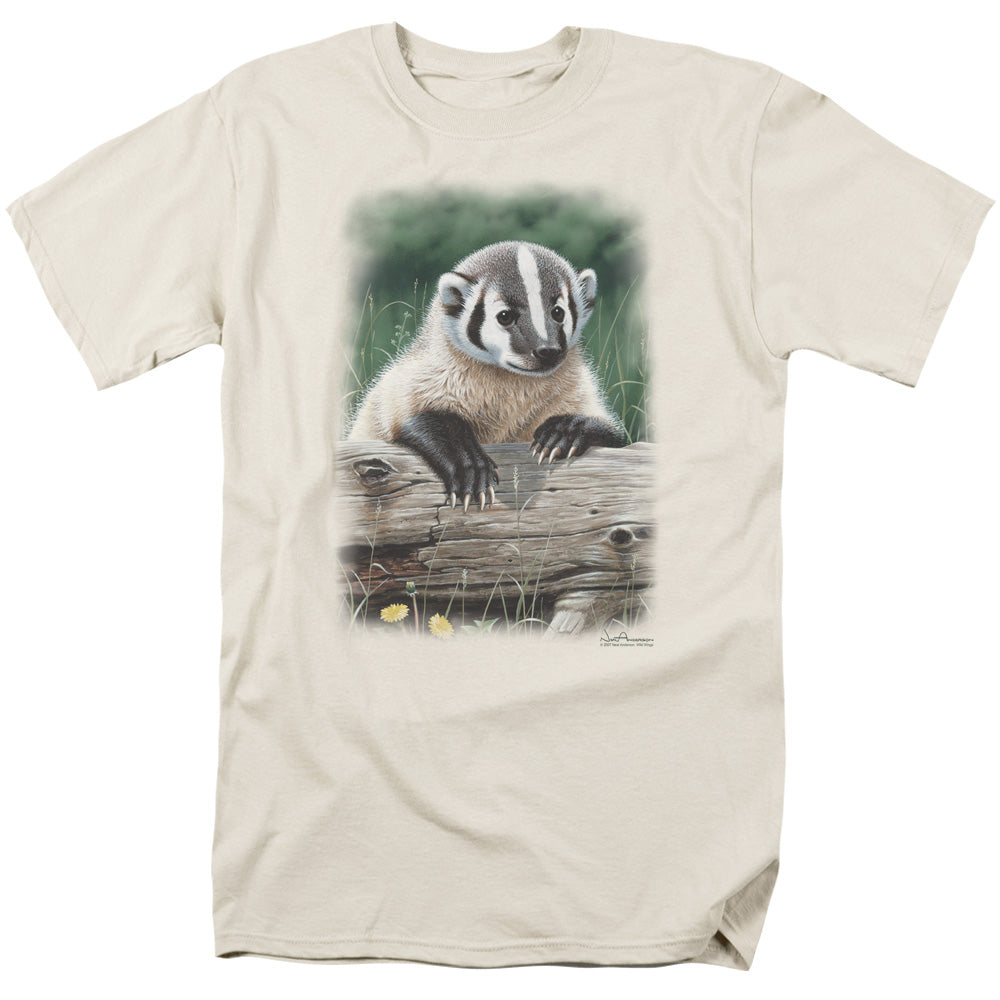 Wildlife Out Of The Meadow Mens T Shirt Cream