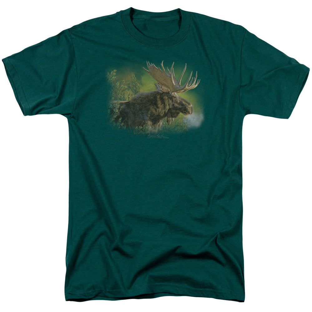 Wildlife Crisp Fall Morning Mens T Shirt Hunter Green