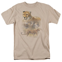 Load image into Gallery viewer, Wildlife Cheetahs Mens T Shirt Sand
