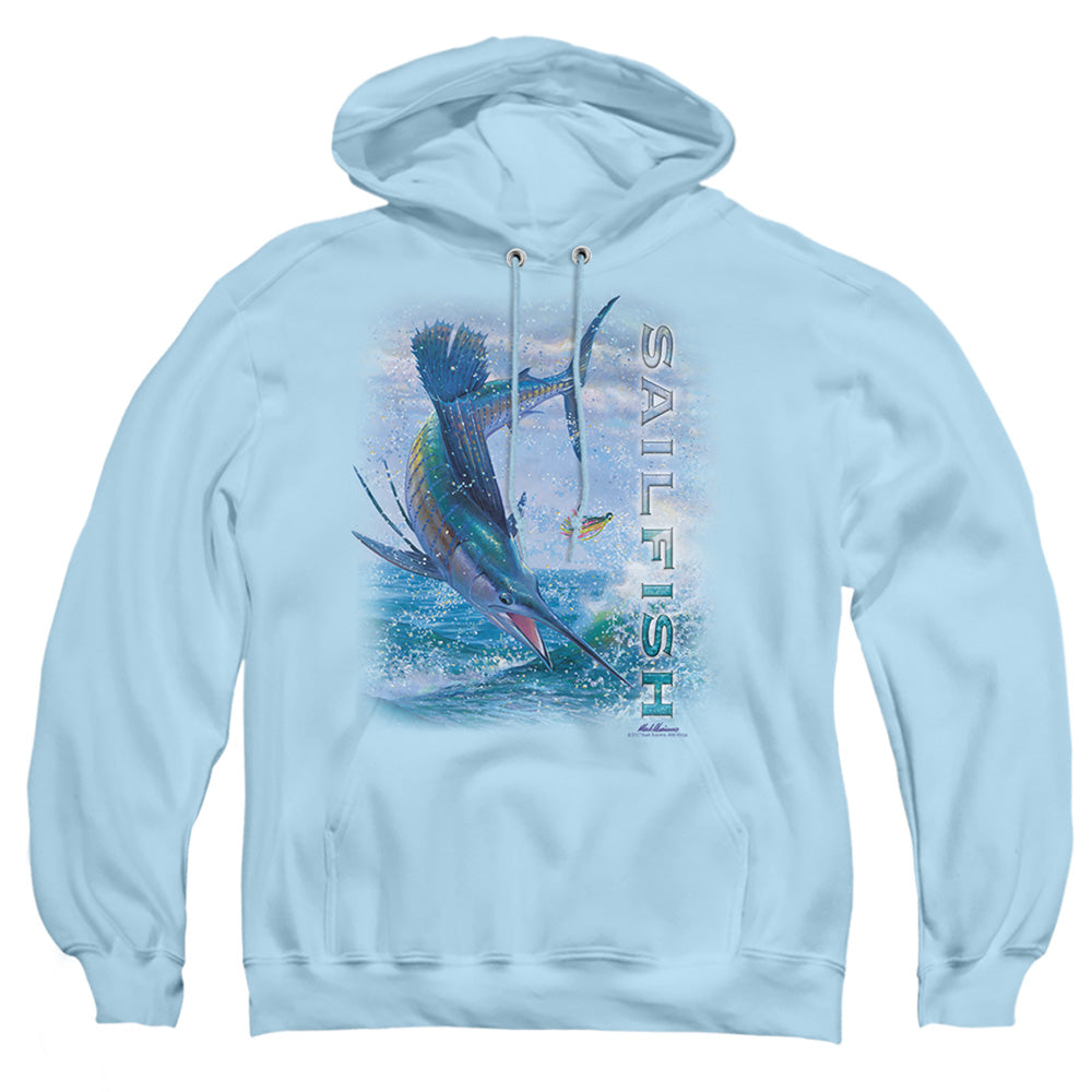 Wildlife Leaping Sailfish Mens Hoodie Light Blue