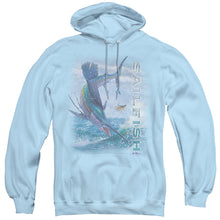 Load image into Gallery viewer, Wildlife Leaping Sailfish Mens Hoodie Light Blue
