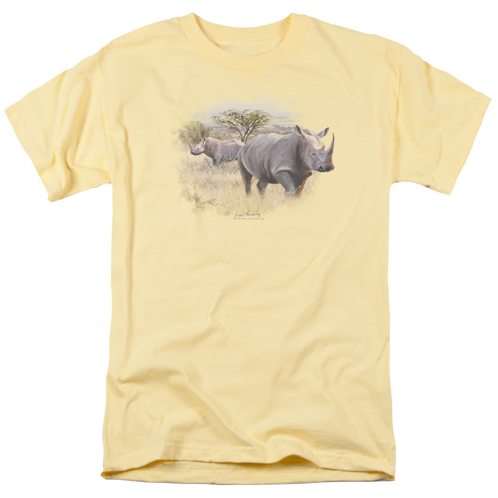 Wildlife Rhino Mens T Shirt Banana