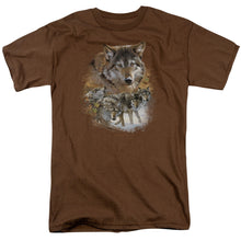 Load image into Gallery viewer, Wildlife Wolf Pack Mens T Shirt Coffee
