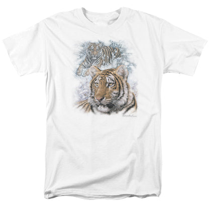 Wildlife Tigers Mens T Shirt White