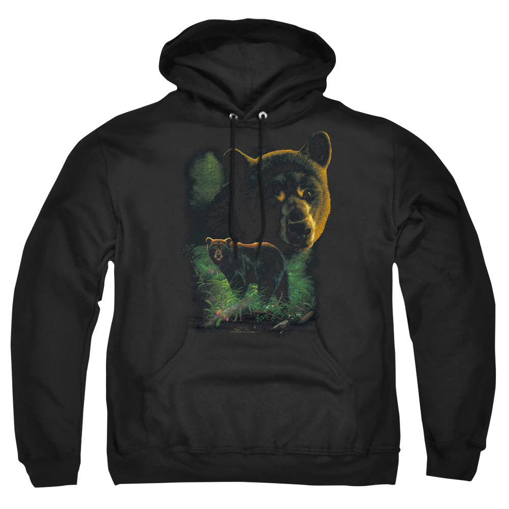 Wildlife Black Bears Mens Hoodie Black