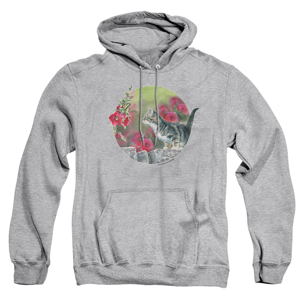 Wild Wings Kitten Flowers Mens Hoodie Athletic Heather
