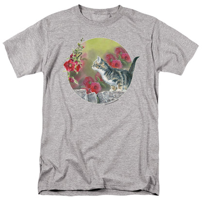 Wild Wings Kitten Flowers Mens T Shirt Athletic Heather
