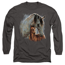 Load image into Gallery viewer, Wild Wings Painted Horses Mens Long Sleeve Shirt Charcoal
