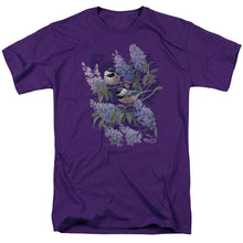 Load image into Gallery viewer, Wild Wings Chickadees And Lilacs Mens T Shirt Purple
