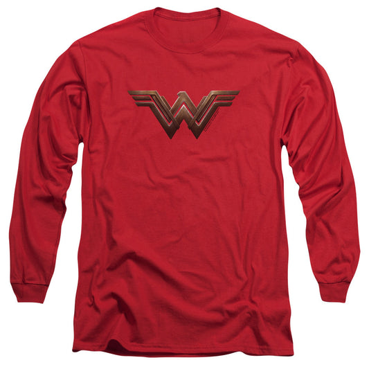 Wonder Woman Movie Wonder Woman Logo Mens Long Sleeve Shirt Red