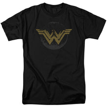 Load image into Gallery viewer, Wonder Woman Movie Distressed Logo Mens T Shirt Black
