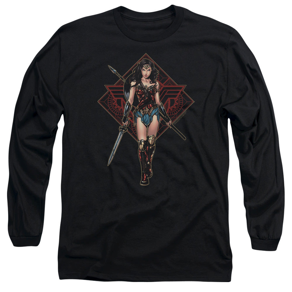 Wonder Woman Movie Warrior Mens Long Sleeve Shirt Black