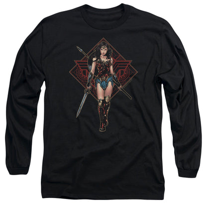 Wonder Woman Movie Warrior Mens Long Sleeve Shirt Black