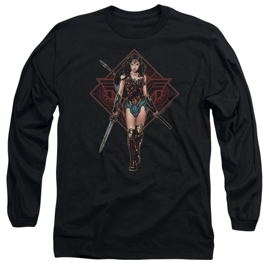 Wonder Woman Movie Warrior Mens Long Sleeve Shirt Black