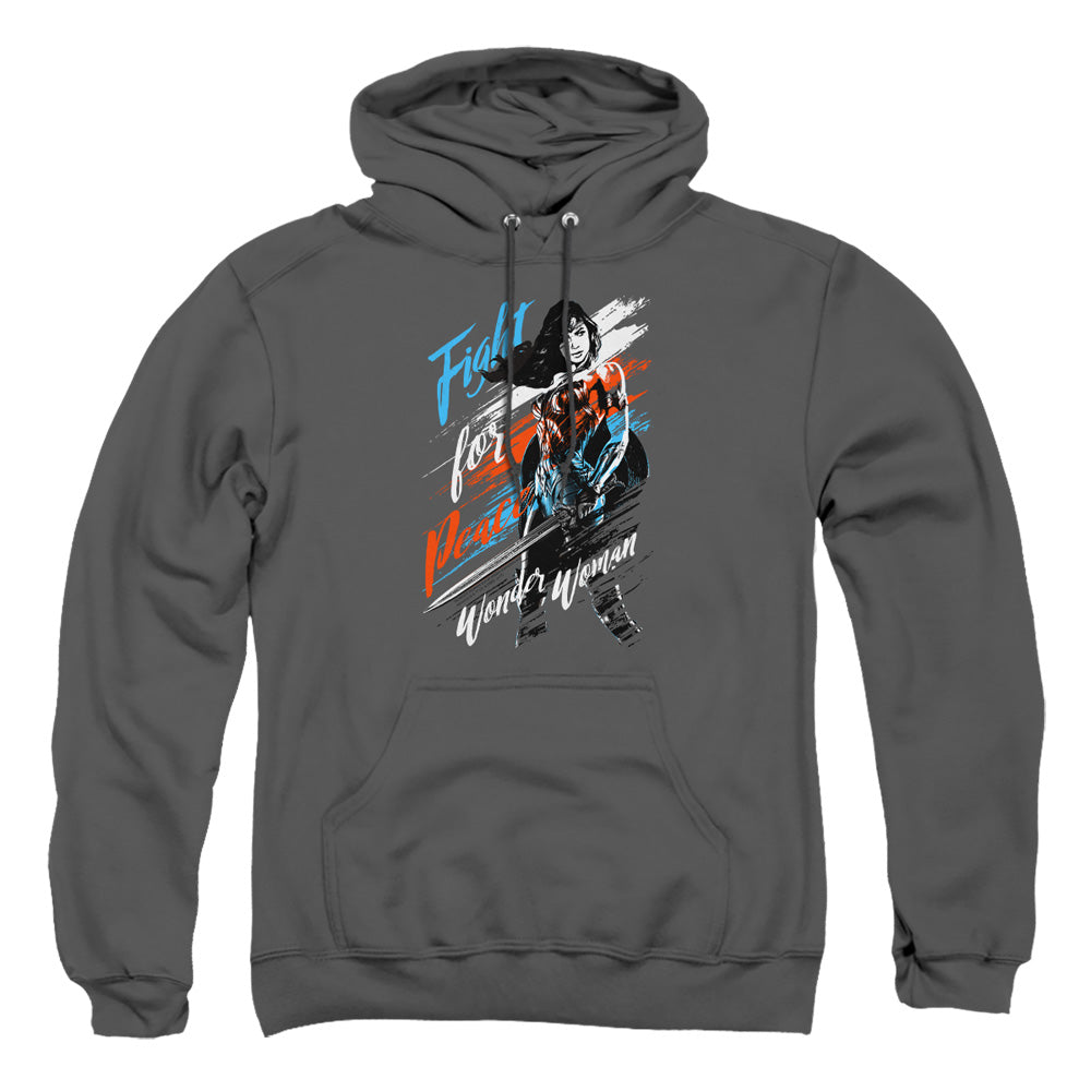 Wonder Woman Movie Fight For Peace Mens Hoodie Charcoal