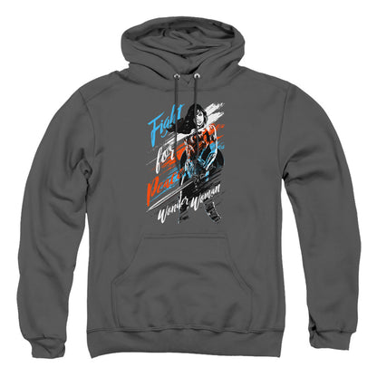 Wonder Woman Movie Fight For Peace Mens Hoodie Charcoal