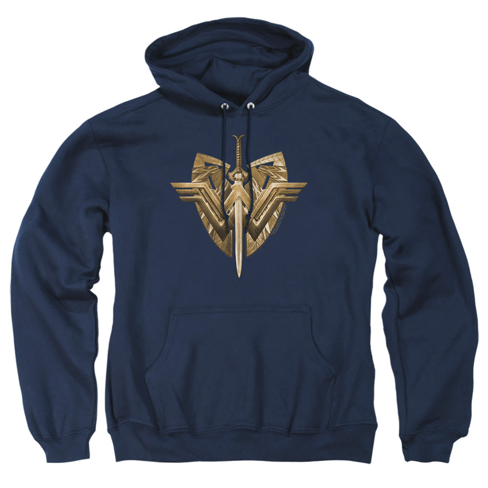 Wonder Woman Movie Sword Emblem Mens Hoodie Navy