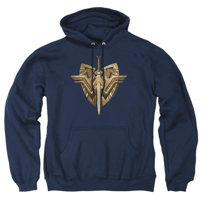 Wonder Woman Movie Sword Emblem Mens Hoodie Navy