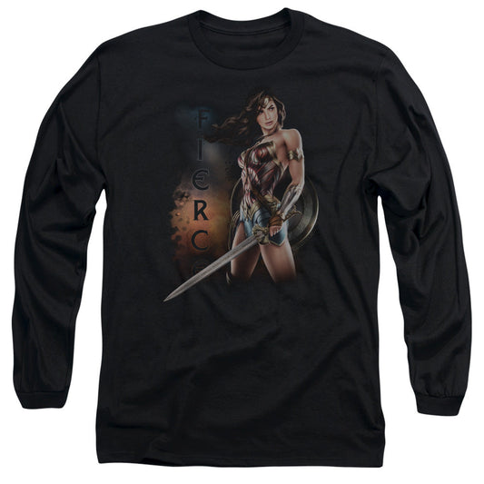Wonder Woman Movie Fierce Mens Long Sleeve Shirt Black Officially Licensed