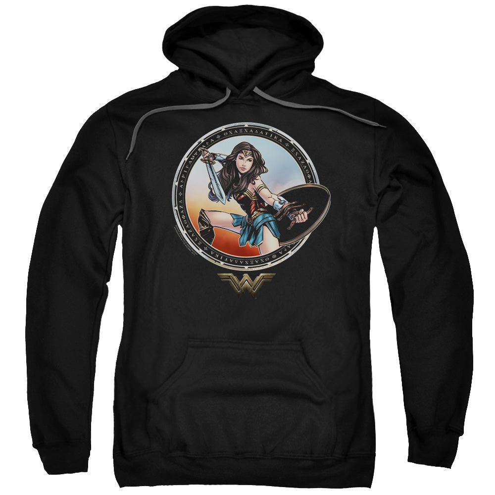 Wonder Woman Movie Battle Pose Mens Hoodie Black