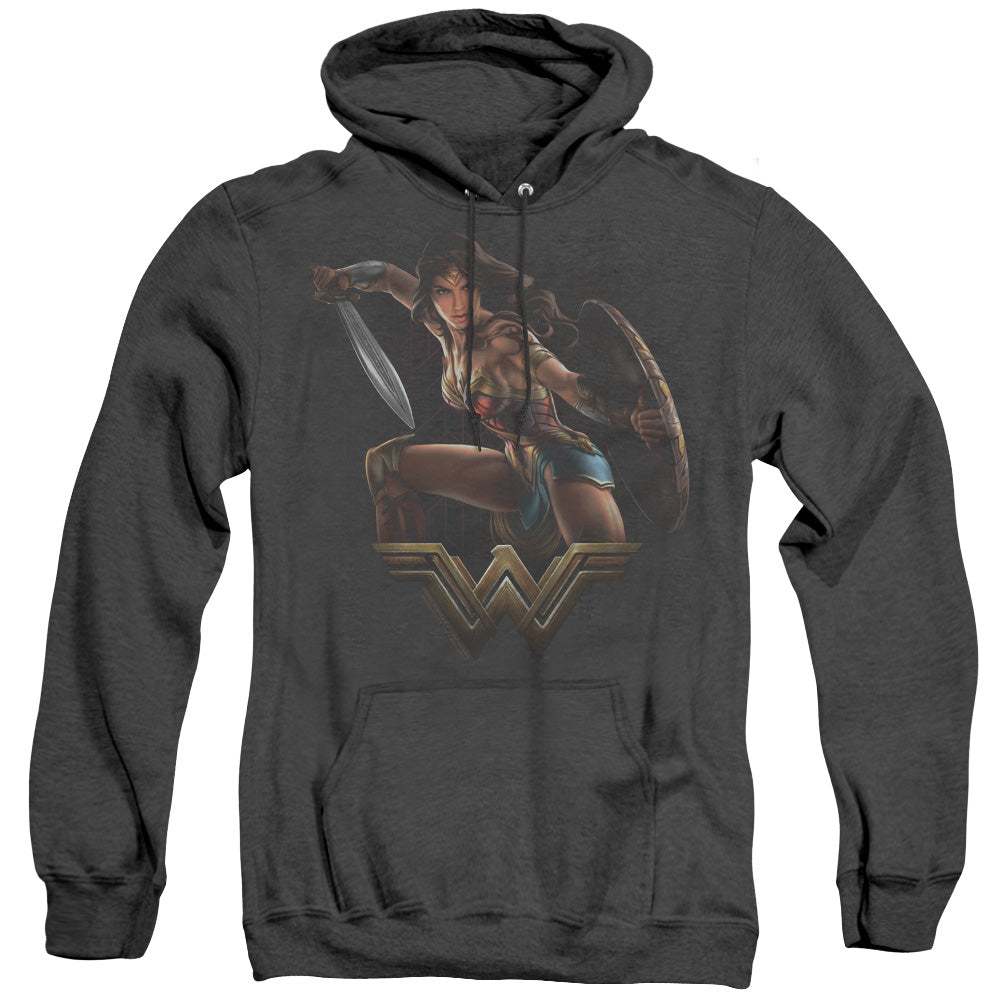 Wonder Woman Movie Fight Heather Mens Hoodie Black