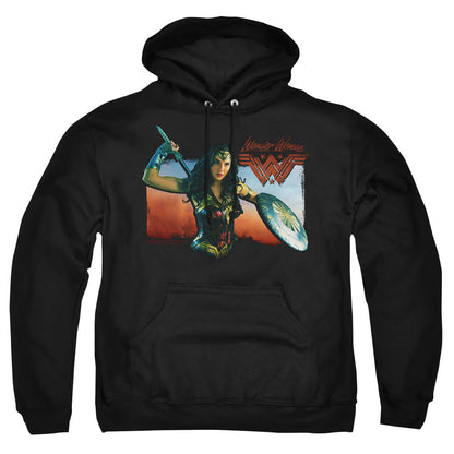 Wonder Woman Movie Warrior Woman Mens Hoodie Black