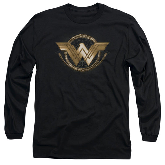 Wonder Woman Movie Lasso Logo Mens Long Sleeve Shirt Black