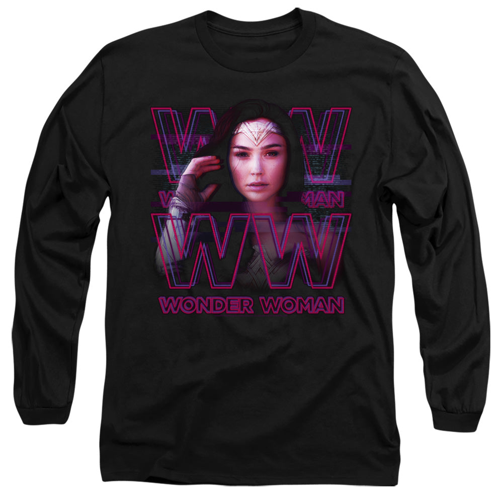 Wonder Woman 84 Vaporwave Wonder Woman Mens Long Sleeve Shirt Black