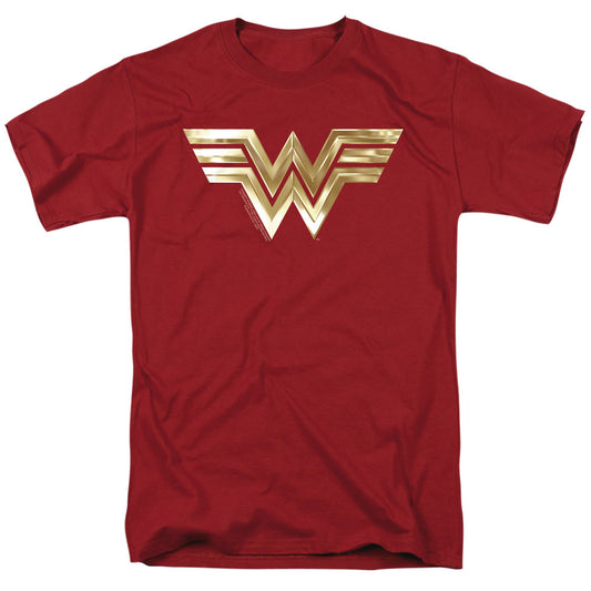 Wonder Woman 84 Golden Logo Mens T Shirt Cardinal