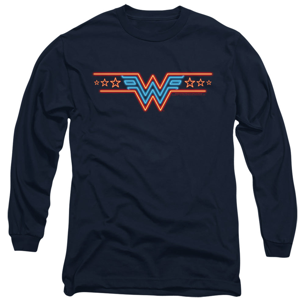 Wonder Woman 84 Neon Beat Mens Long Sleeve Shirt Navy Officially Licensed