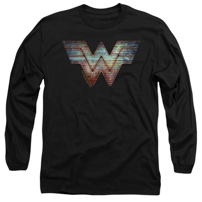 Wonder Woman 84 Static Logo Mens Long Sleeve Shirt Black Officially Licensed