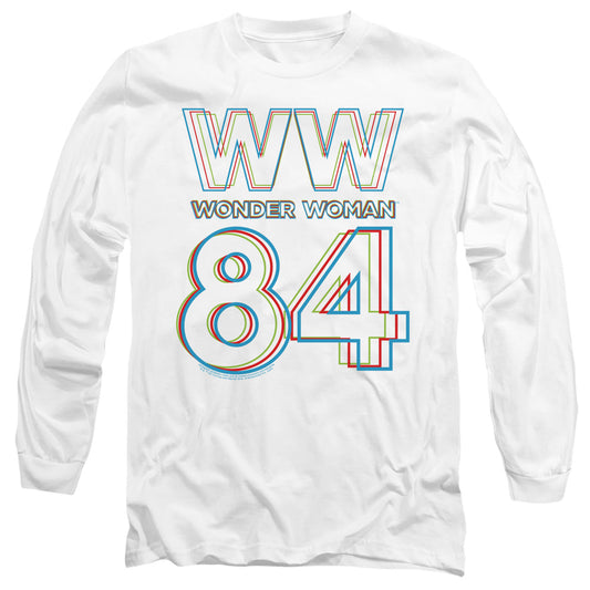 Wonder Woman 84 3D Hype Logo Mens Long Sleeve Shirt White Officially Licensed