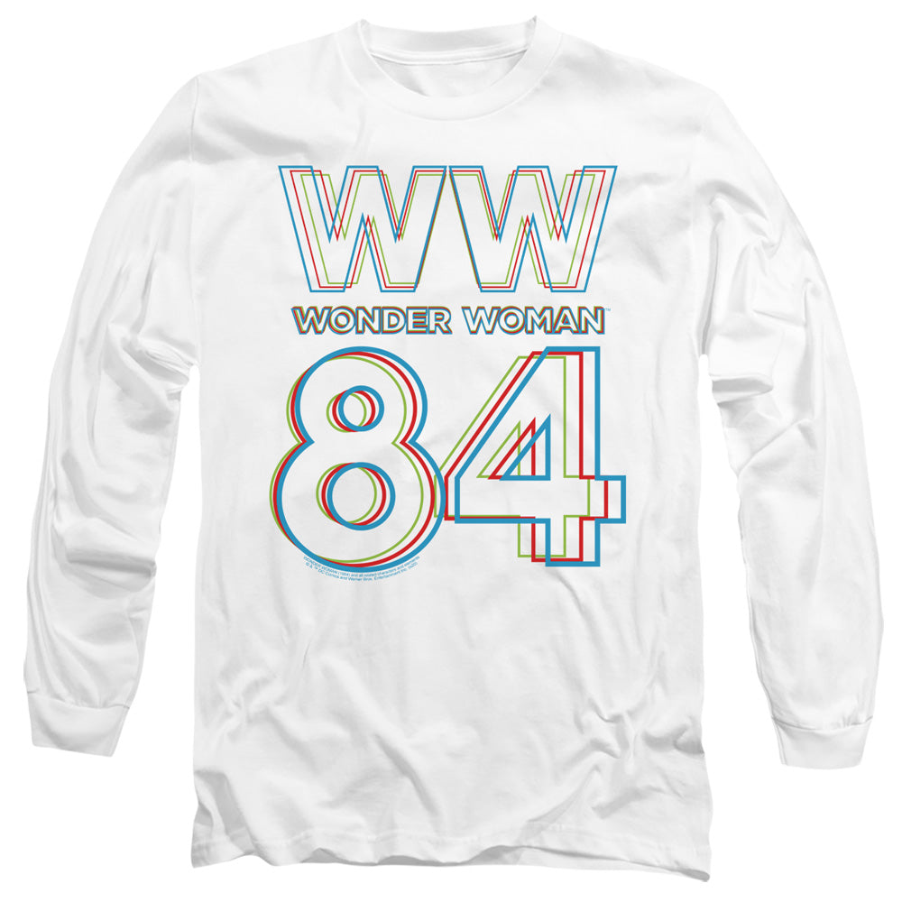 Wonder Woman 84 3D Hype Logo Mens Long Sleeve Shirt White