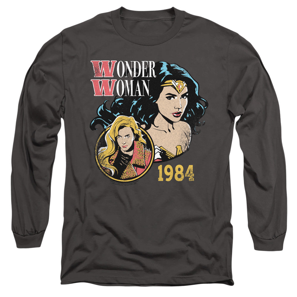 Wonder Woman 84 84 Retro Mens Long Sleeve Shirt Charcoal