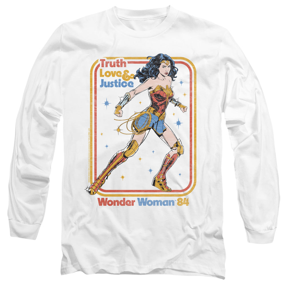Wonder Woman 84 Retro Justice 84 Mens Long Sleeve Shirt White