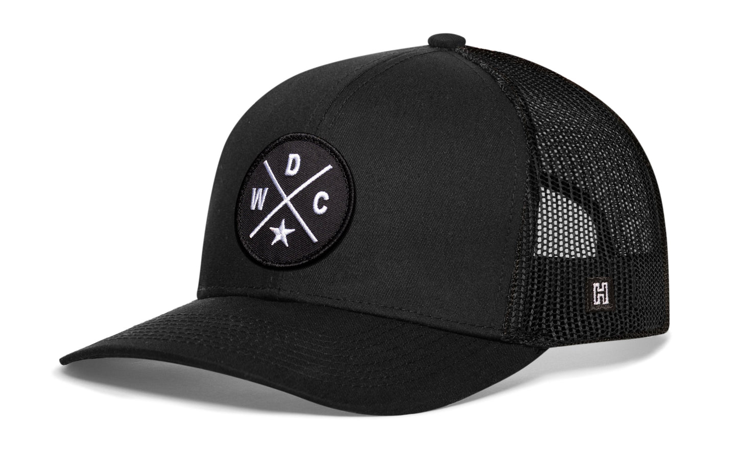Washington DC Trucker Haka Hat Black WDC X Snapback