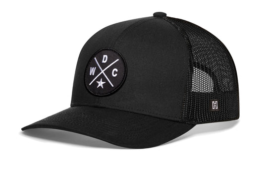 Washington DC Trucker Haka Hat Black WDC X Snapback