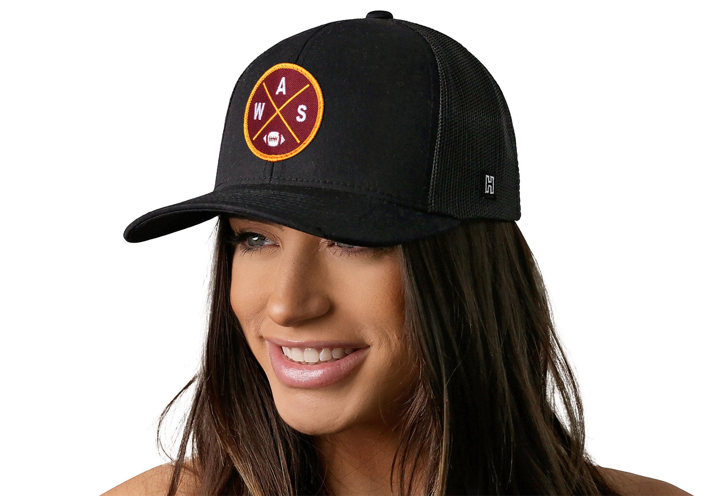 Washington DC Trucker Haka Hat Black WAS X Football Snapback