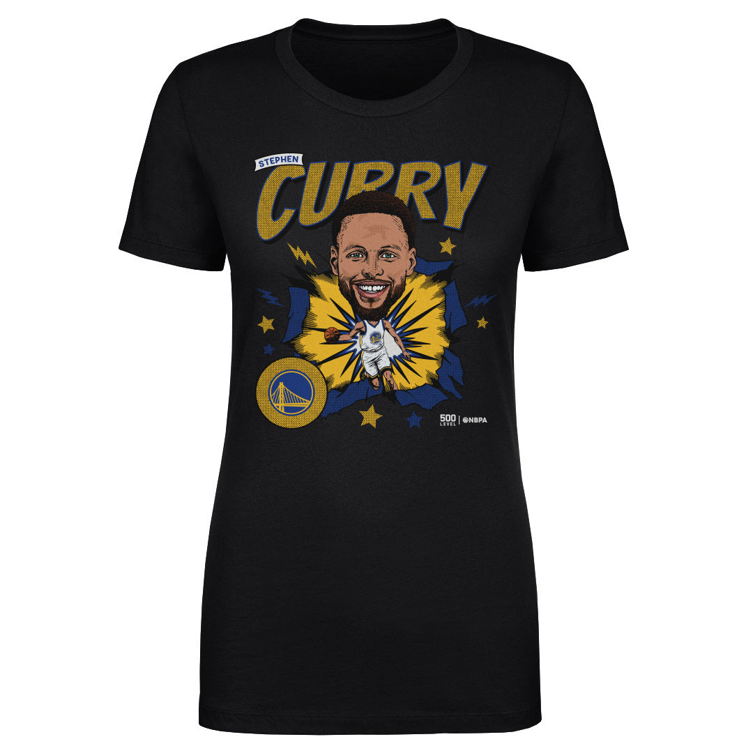 Steph Curry Golden State Warriors Caricature WHT